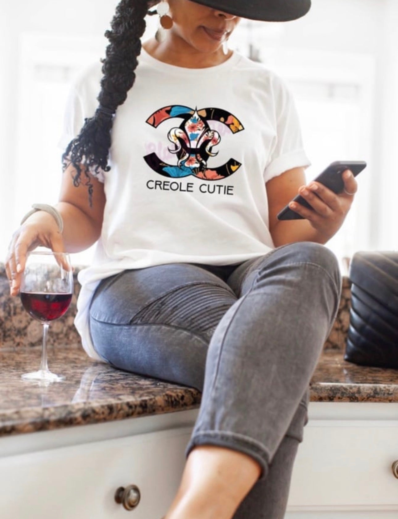 Creole Cutie -White Tshirt