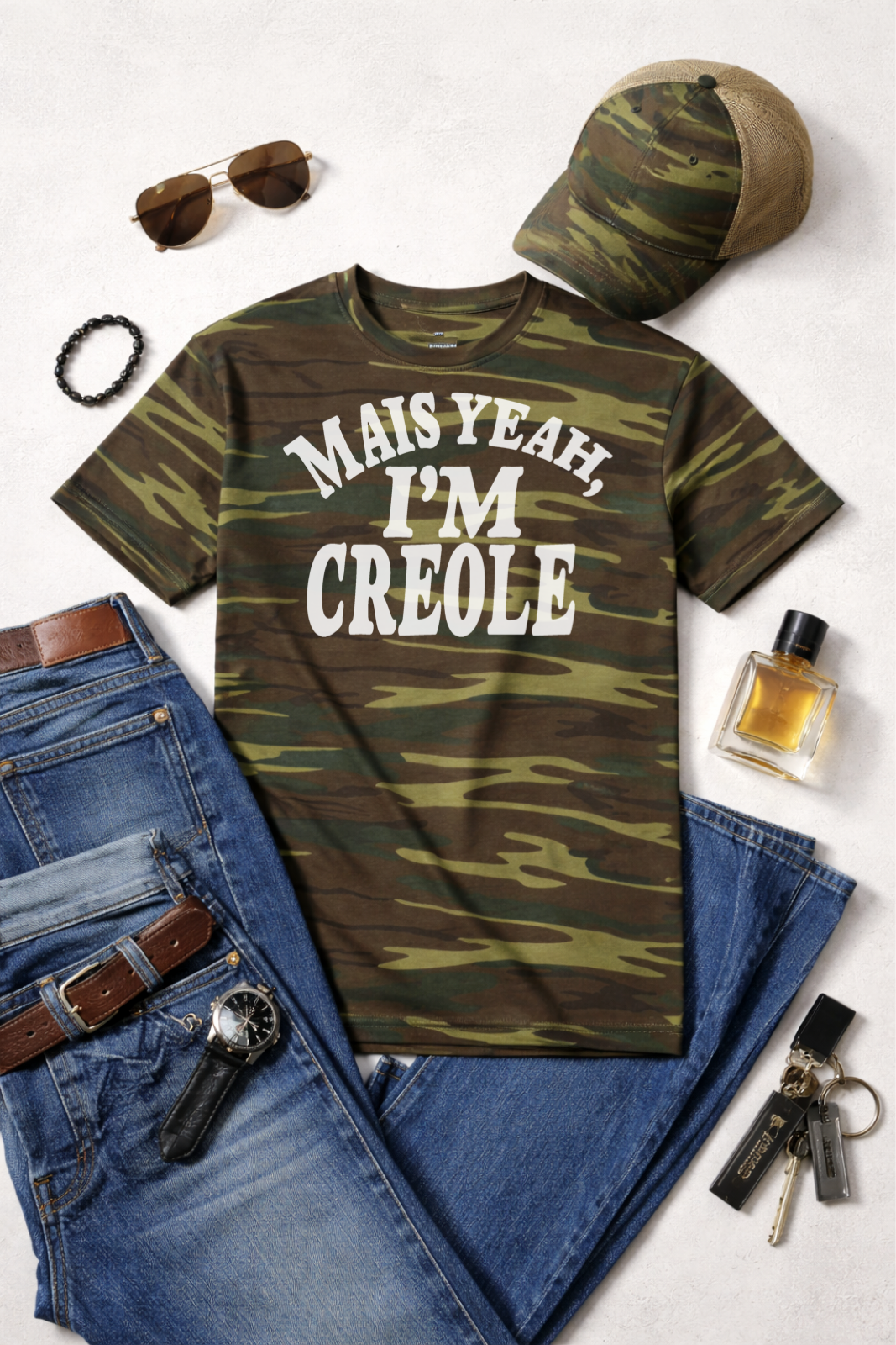MAIS YEAH, I’M CREOLE™ – Unisex Camo Tee