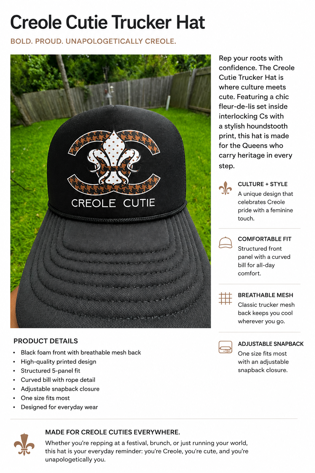 Creole Cutie Trucker hat