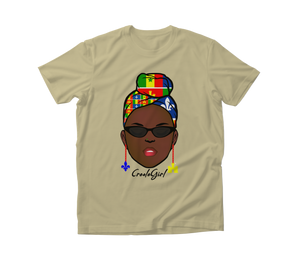 Creole Girl Head Wrap and Hues T-Shirt