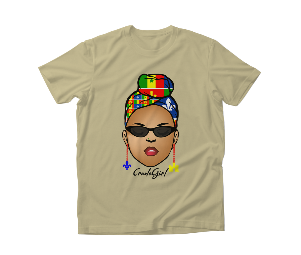 Creole Girl Head Wrap and Hues T-Shirt