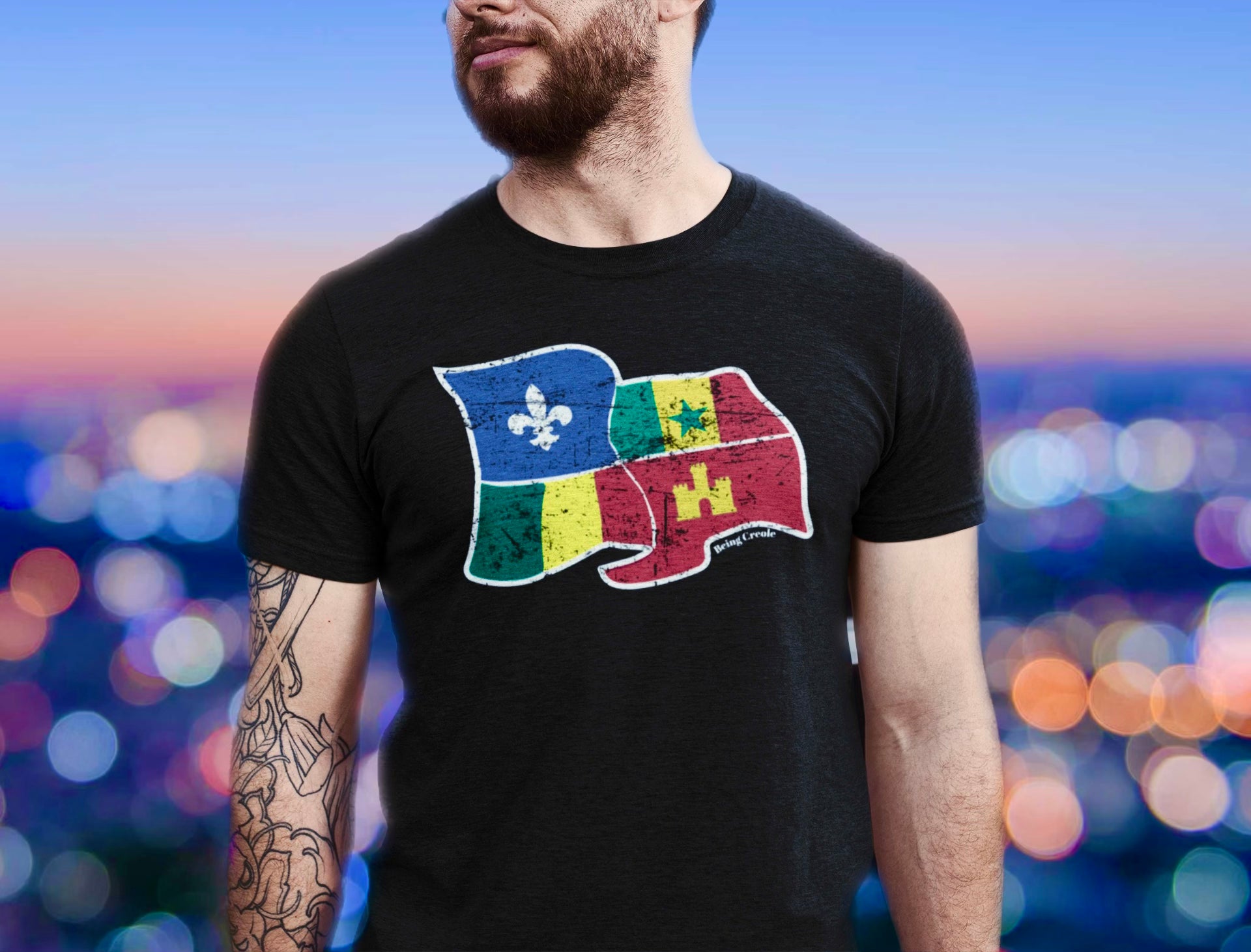 Distressed Creole Flag T-Shirt