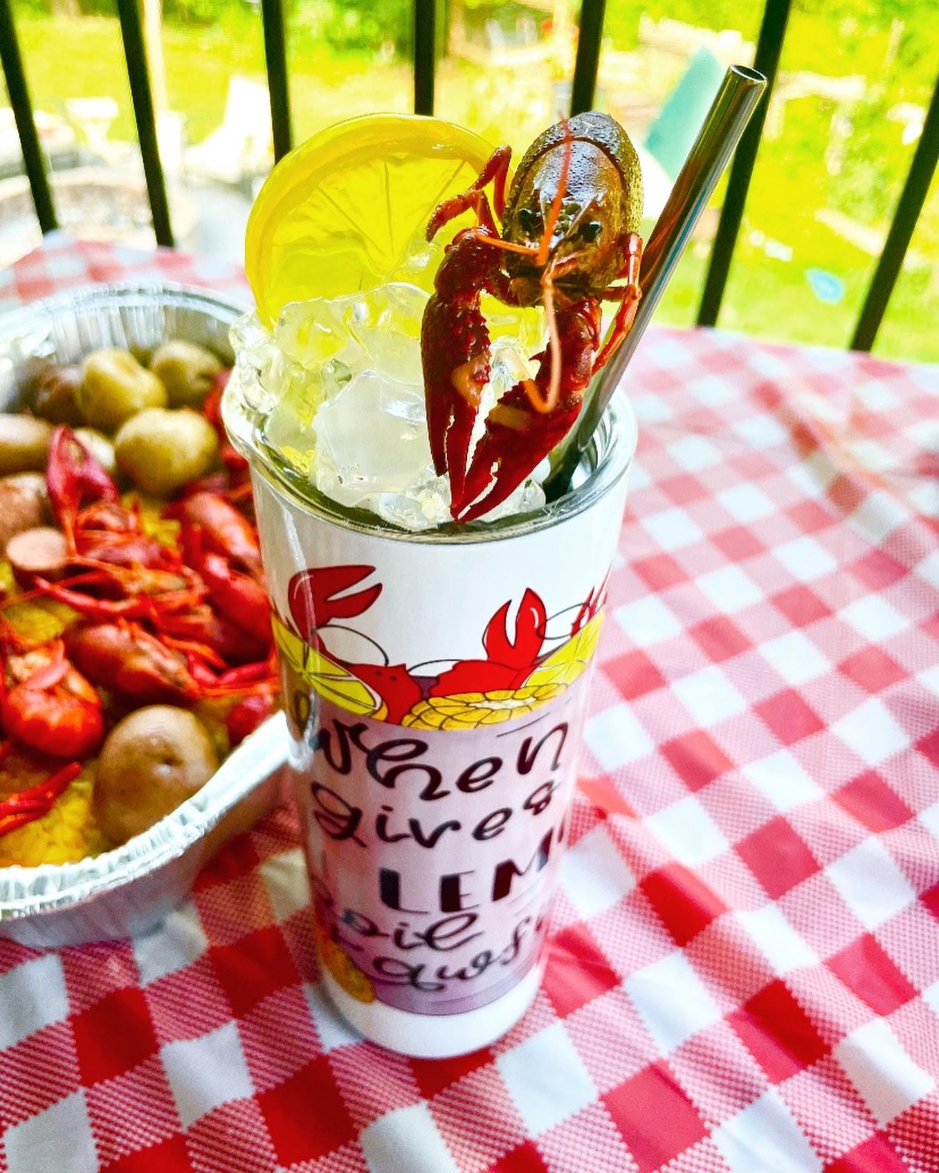 When Life Gives You Lemons Boil Crawfish Tumbler with Icy Lemon Lid