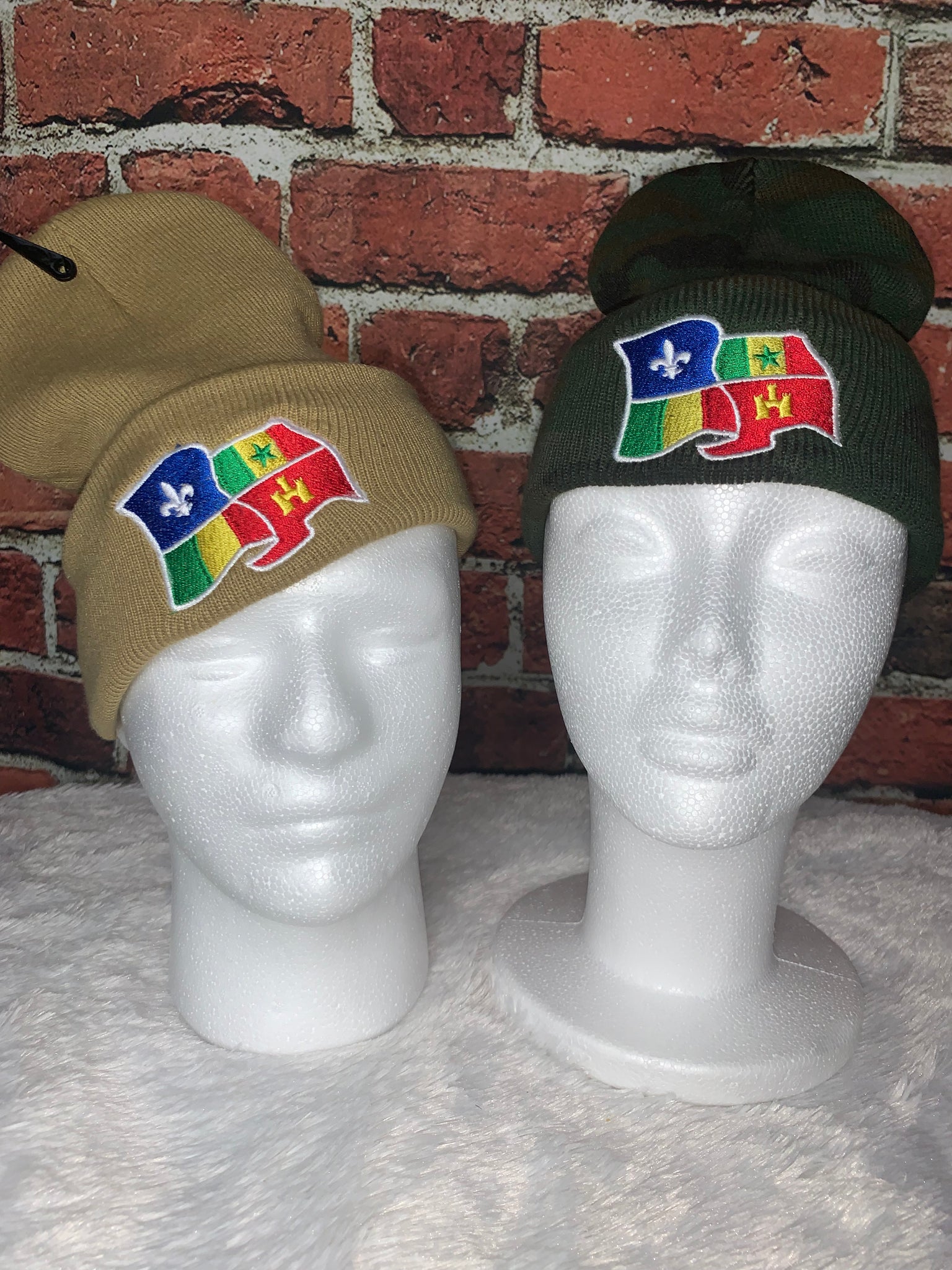 Creole Flag Stitch Beanies