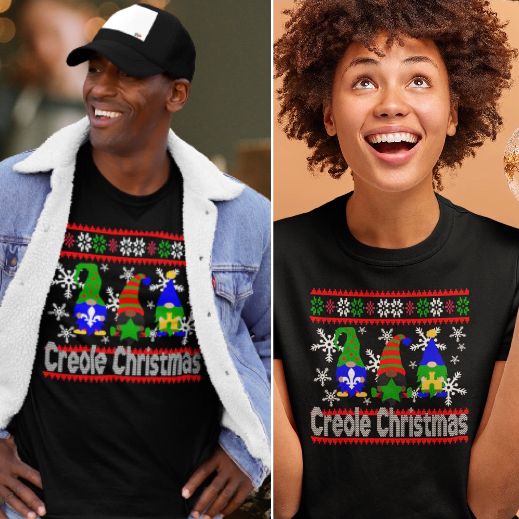 Creole Christmas Gnomes T-Shirt