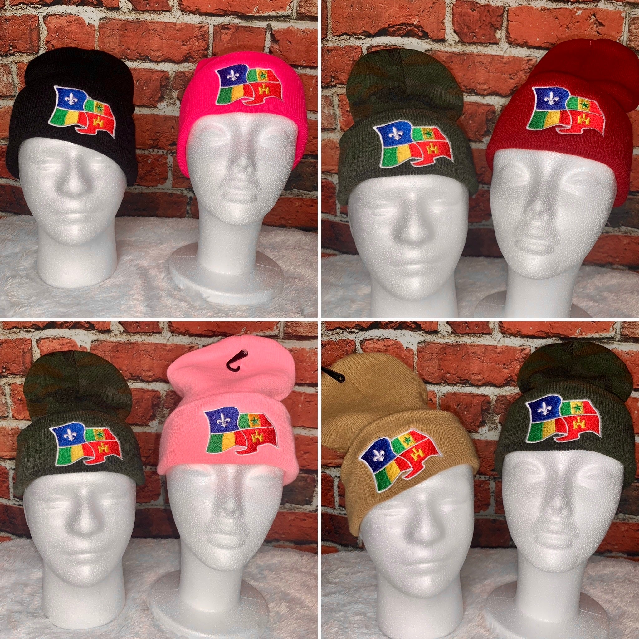 Creole Flag Stitch Beanies