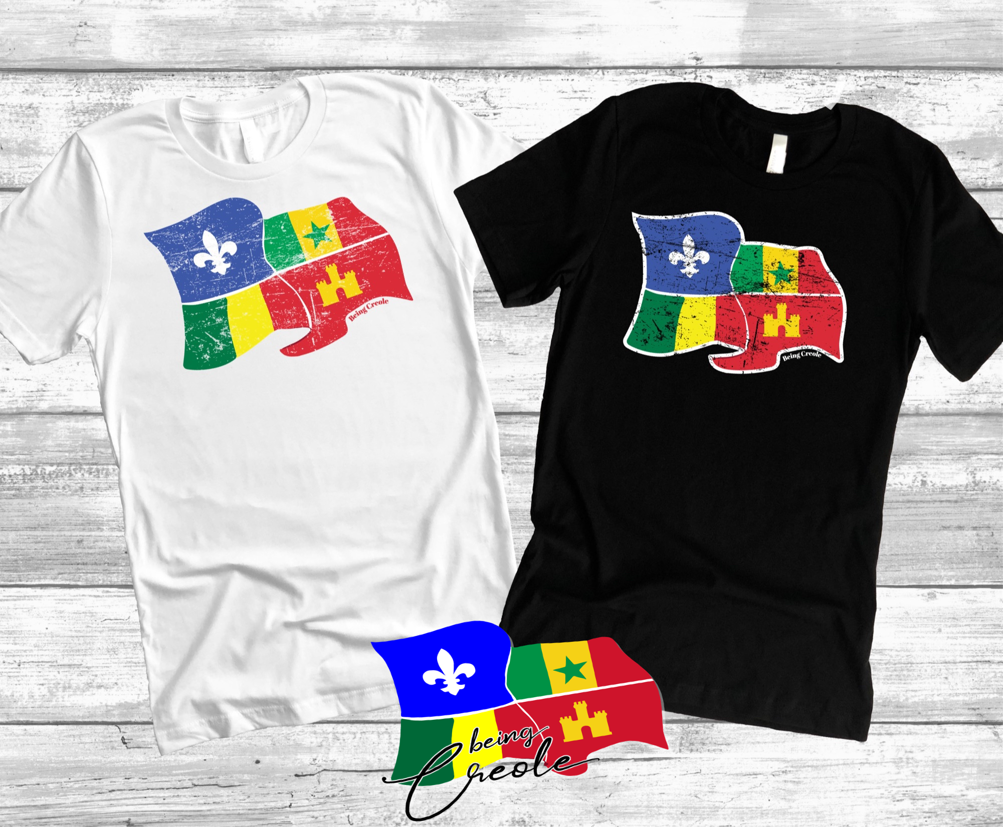 Distressed Creole Flag T-Shirt